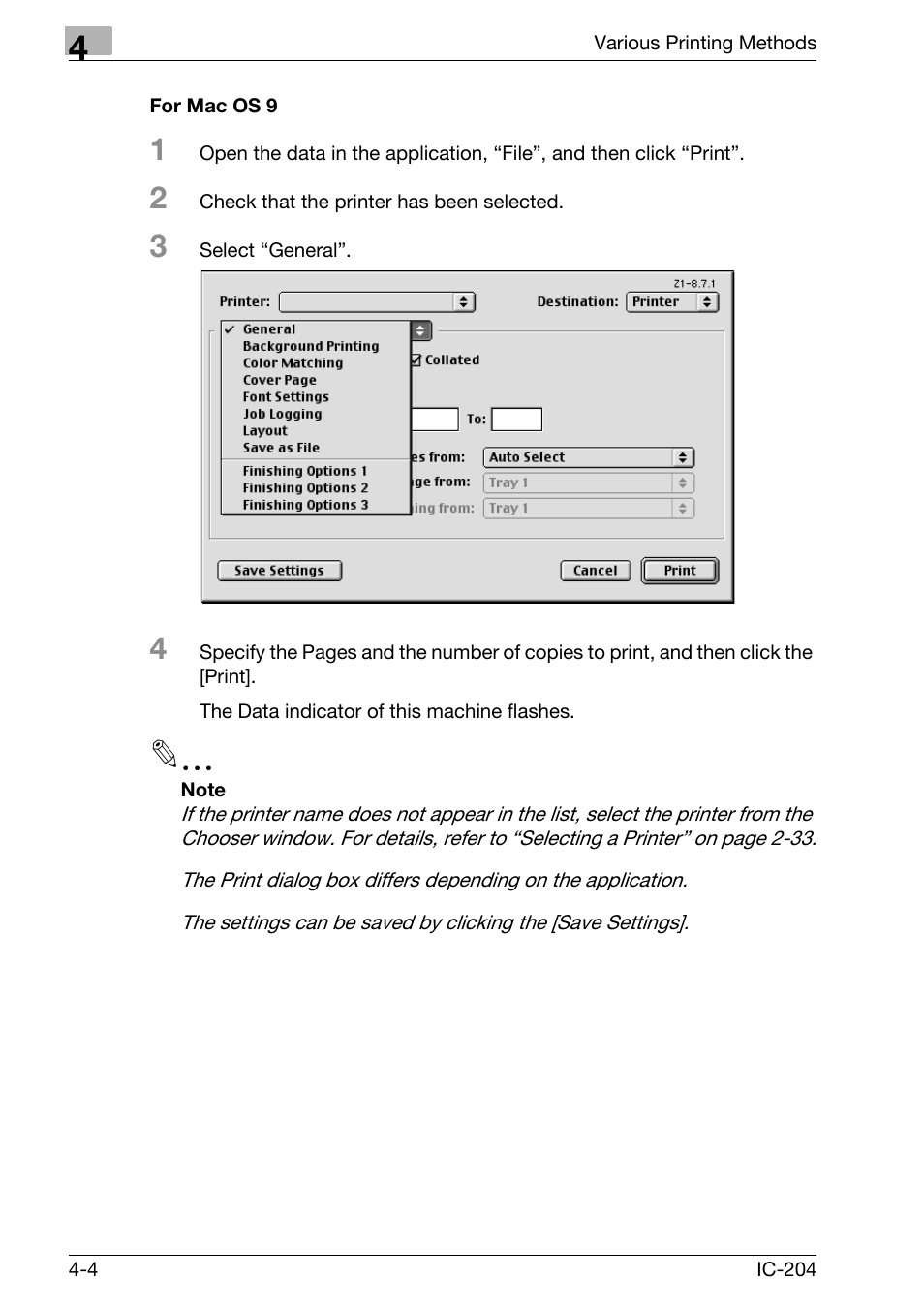 For mac os 9 -4 | Konica Minolta IC-204 User Manual | Page 101 / 130