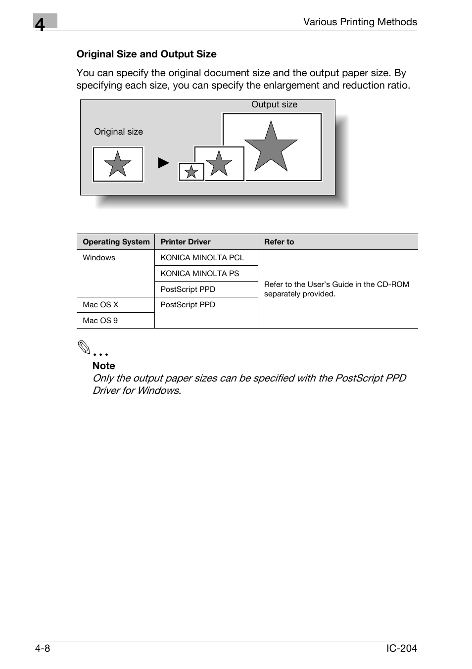 Original size and output size -8 | Konica Minolta IC-204 User Manual | Page 105 / 130