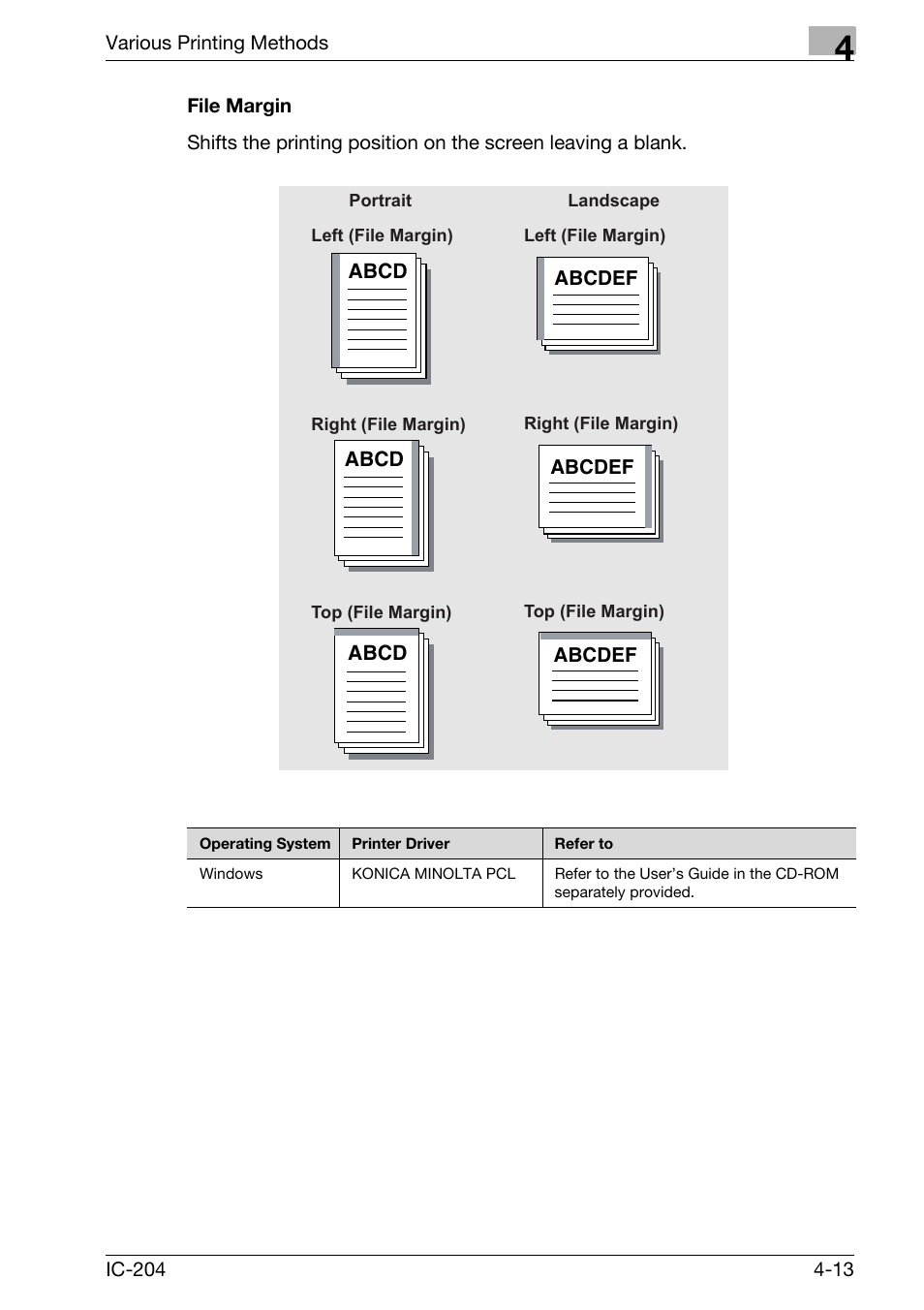 File margin -13 | Konica Minolta IC-204 User Manual | Page 110 / 130