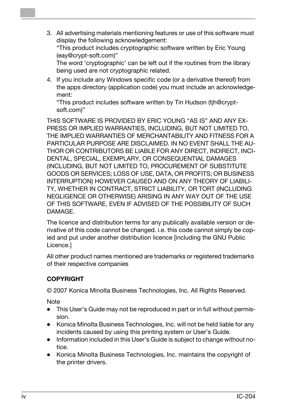 Konica Minolta IC-204 User Manual | Page 5 / 130