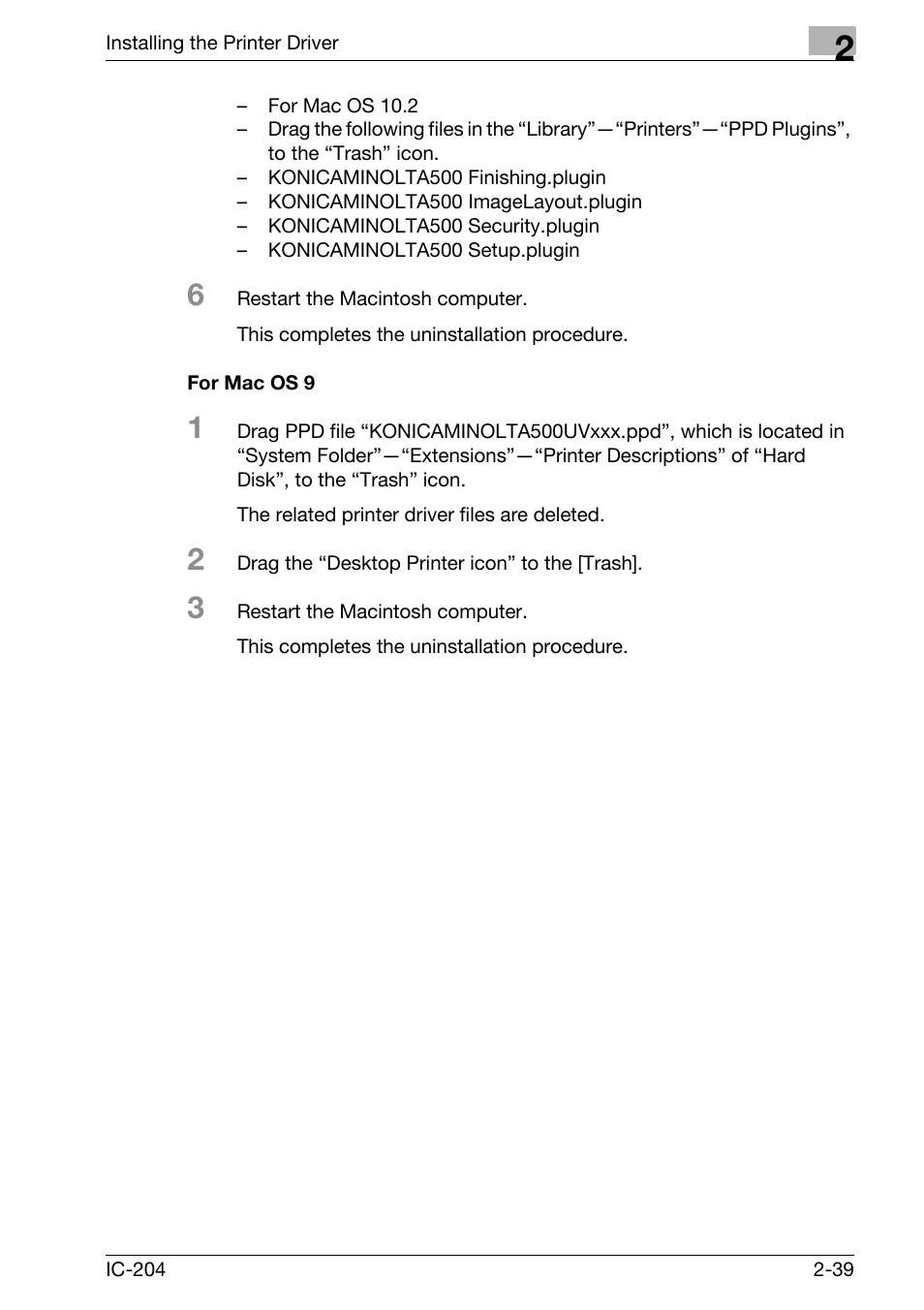 For mac os 9 -39 | Konica Minolta IC-204 User Manual | Page 64 / 130