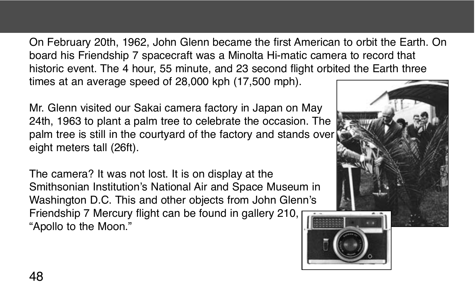 Minolta history | Konica Minolta 130C User Manual | Page 48 / 56