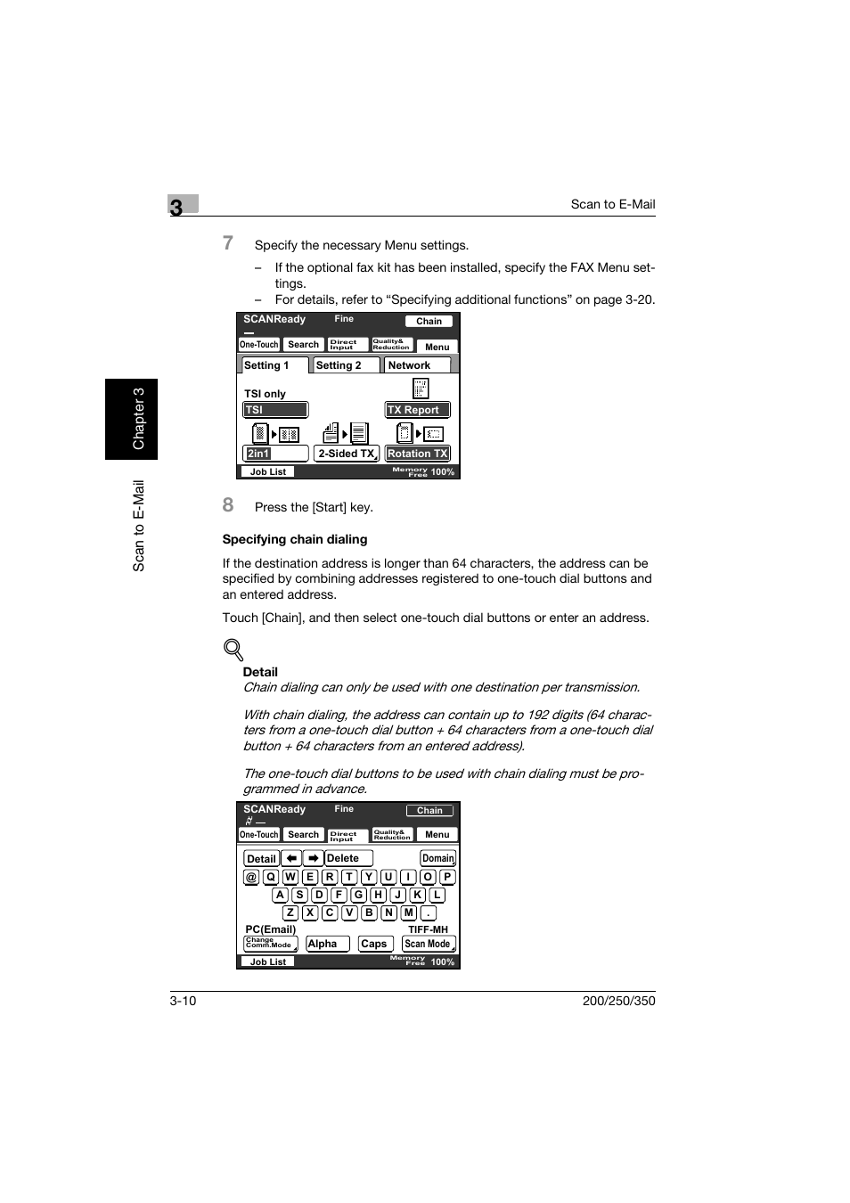 Specifying chain dialing, Specifying chain dialing -10 | Konica Minolta BP-200 User Manual | Page 103 / 468