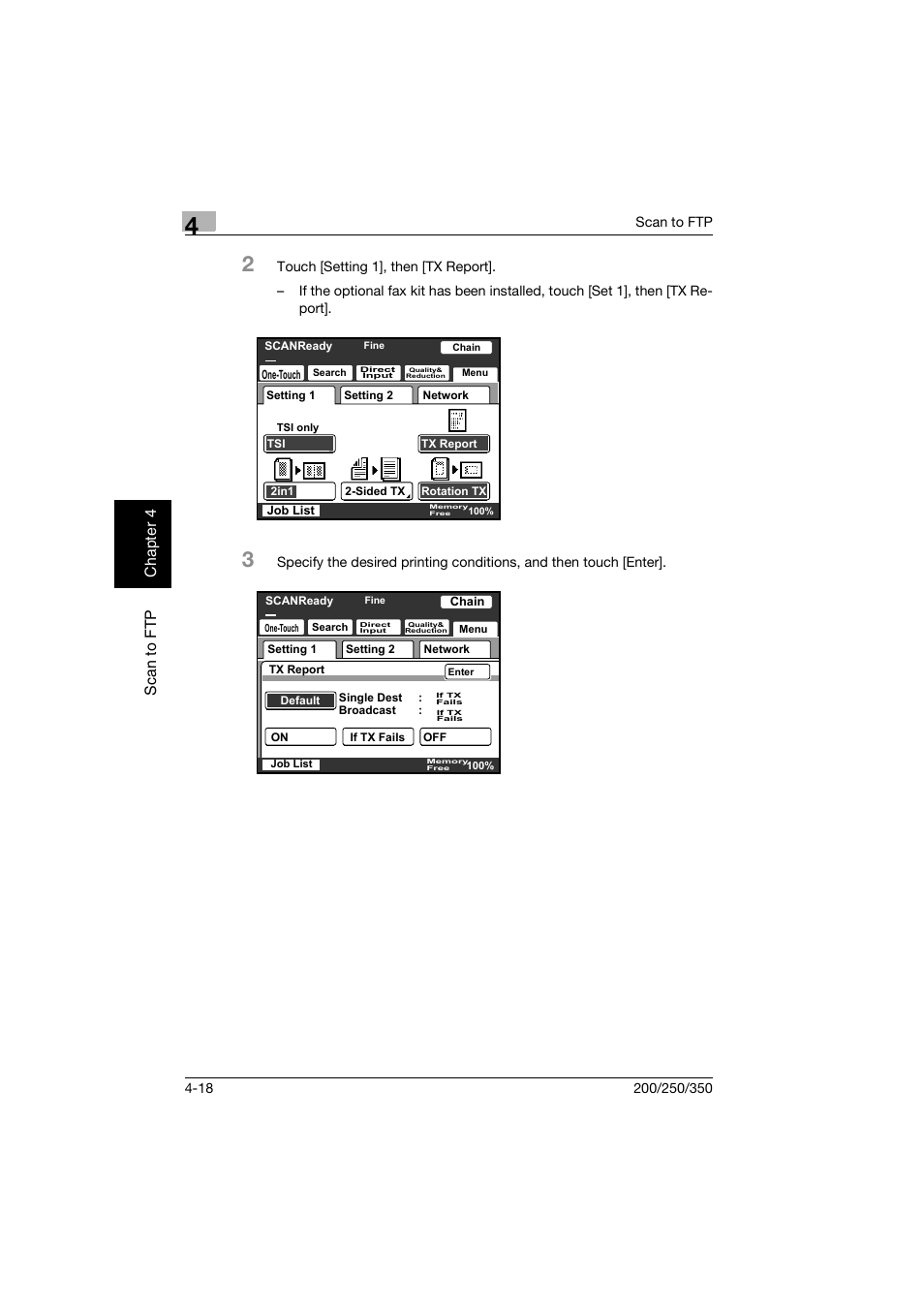 Sc an to ftp ch apte r 4 | Konica Minolta BP-200 User Manual | Page 165 / 468