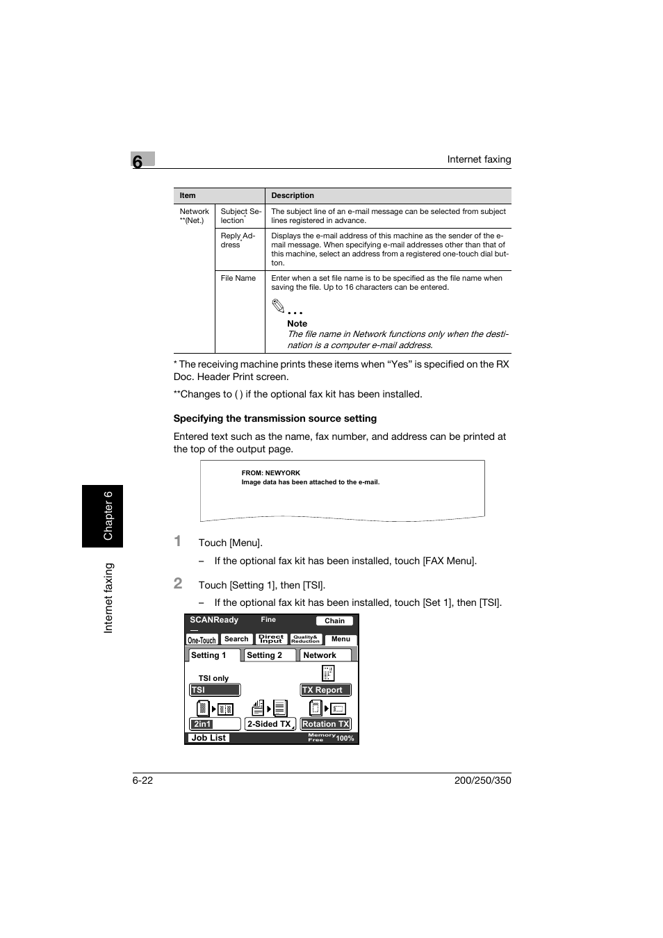 Specifying the transmission source setting, Specifying the transmission source setting -22 | Konica Minolta BP-200 User Manual | Page 243 / 468