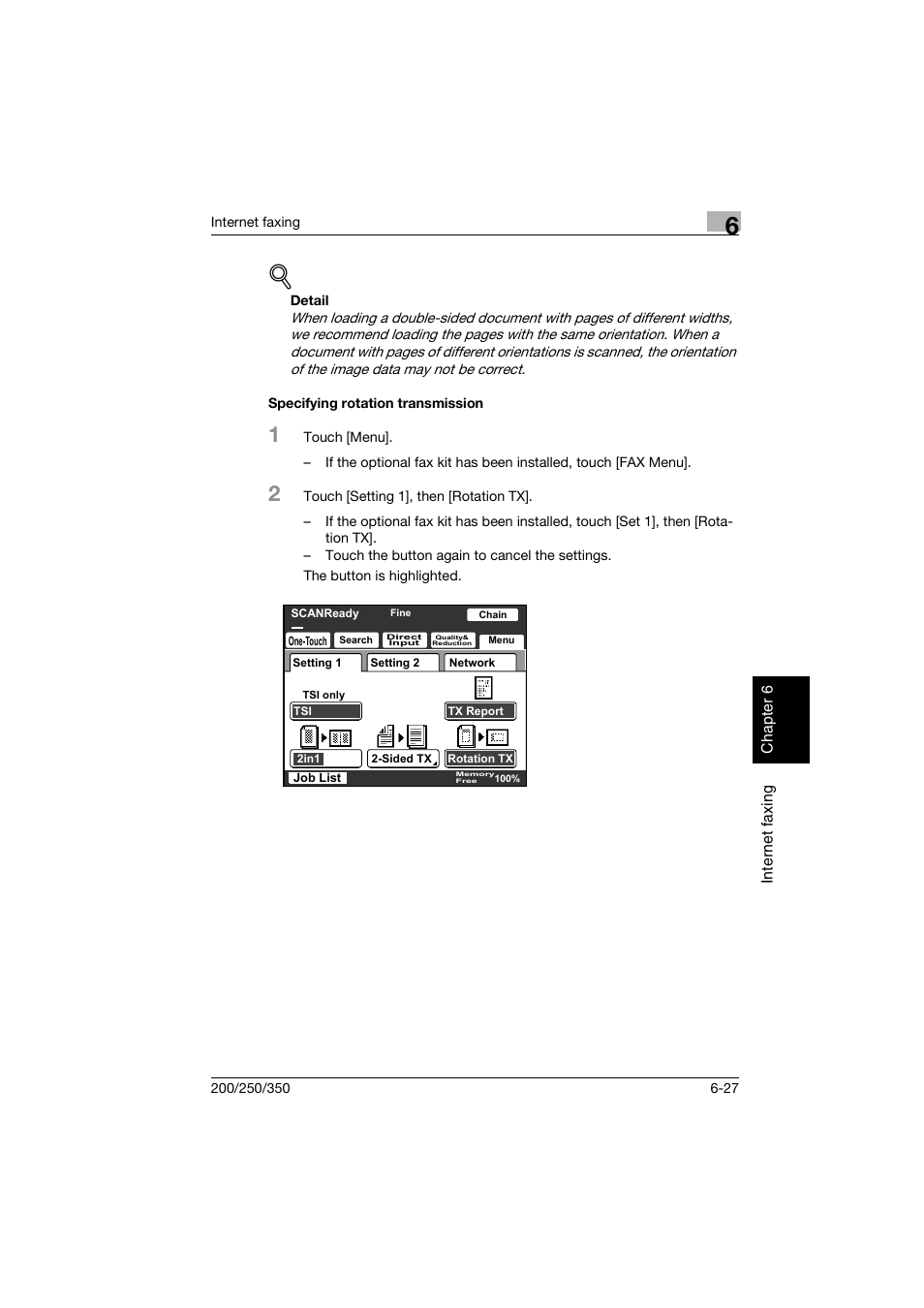 Specifying rotation transmission, Specifying rotation transmission -27 | Konica Minolta BP-200 User Manual | Page 248 / 468