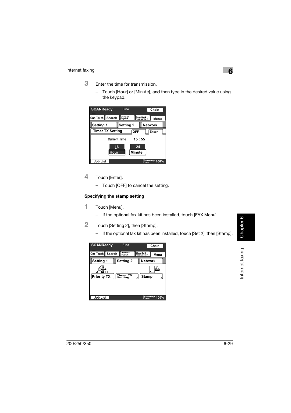 Specifying the stamp setting, Specifying the stamp setting -29 | Konica Minolta BP-200 User Manual | Page 250 / 468