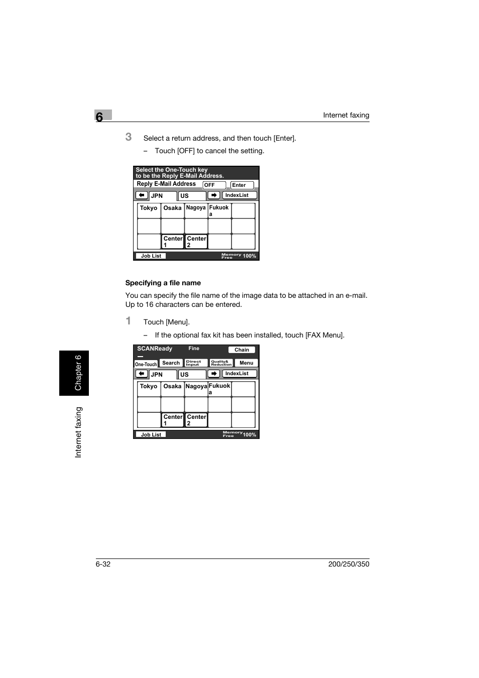 Specifying a file name, Specifying a file name -32 | Konica Minolta BP-200 User Manual | Page 253 / 468