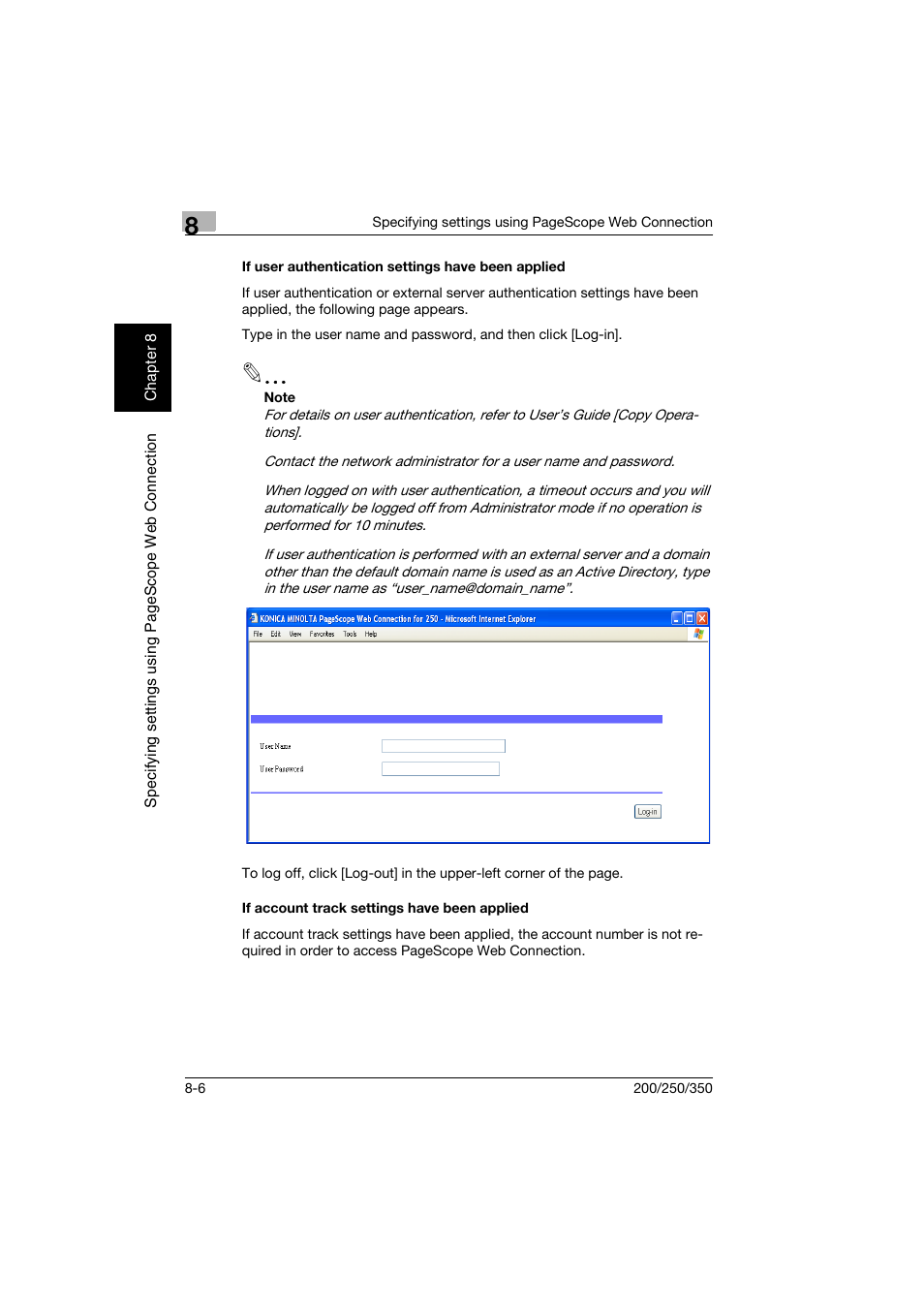 If user authentication settings have been applied, If account track settings have been applied | Konica Minolta BP-200 User Manual | Page 285 / 468