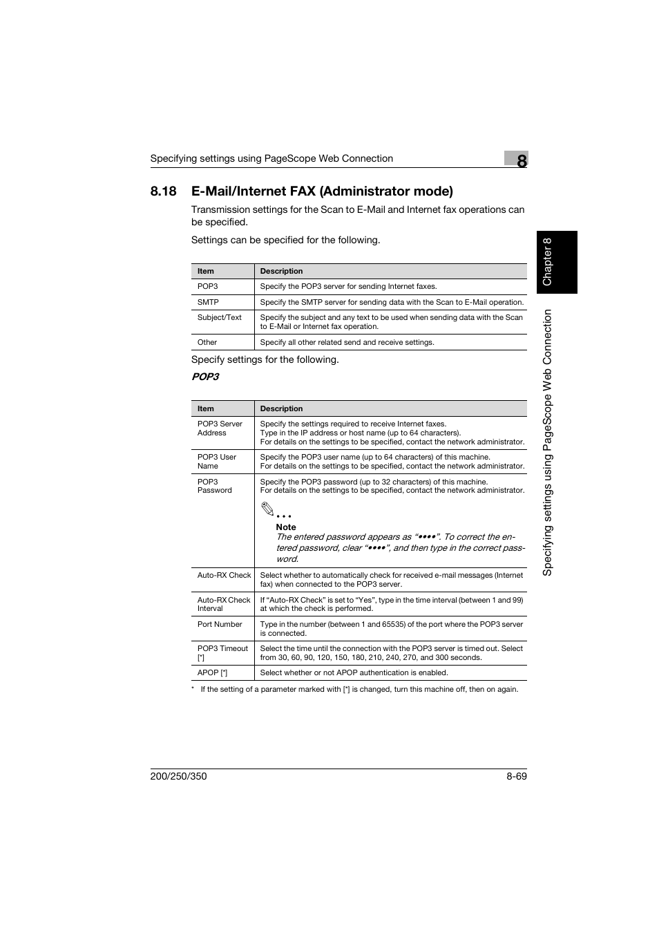 18 e-mail/internet fax (administrator mode), E-mail/internet fax (administrator mode) -69 | Konica Minolta BP-200 User Manual | Page 348 / 468
