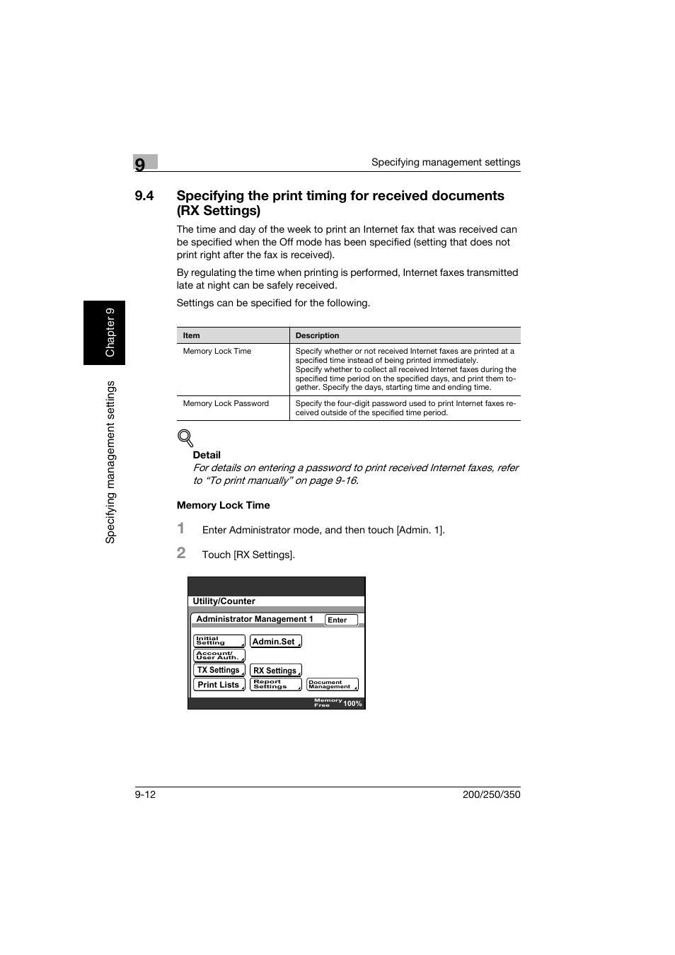 Memory lock time, Memory lock time -12 | Konica Minolta BP-200 User Manual | Page 381 / 468