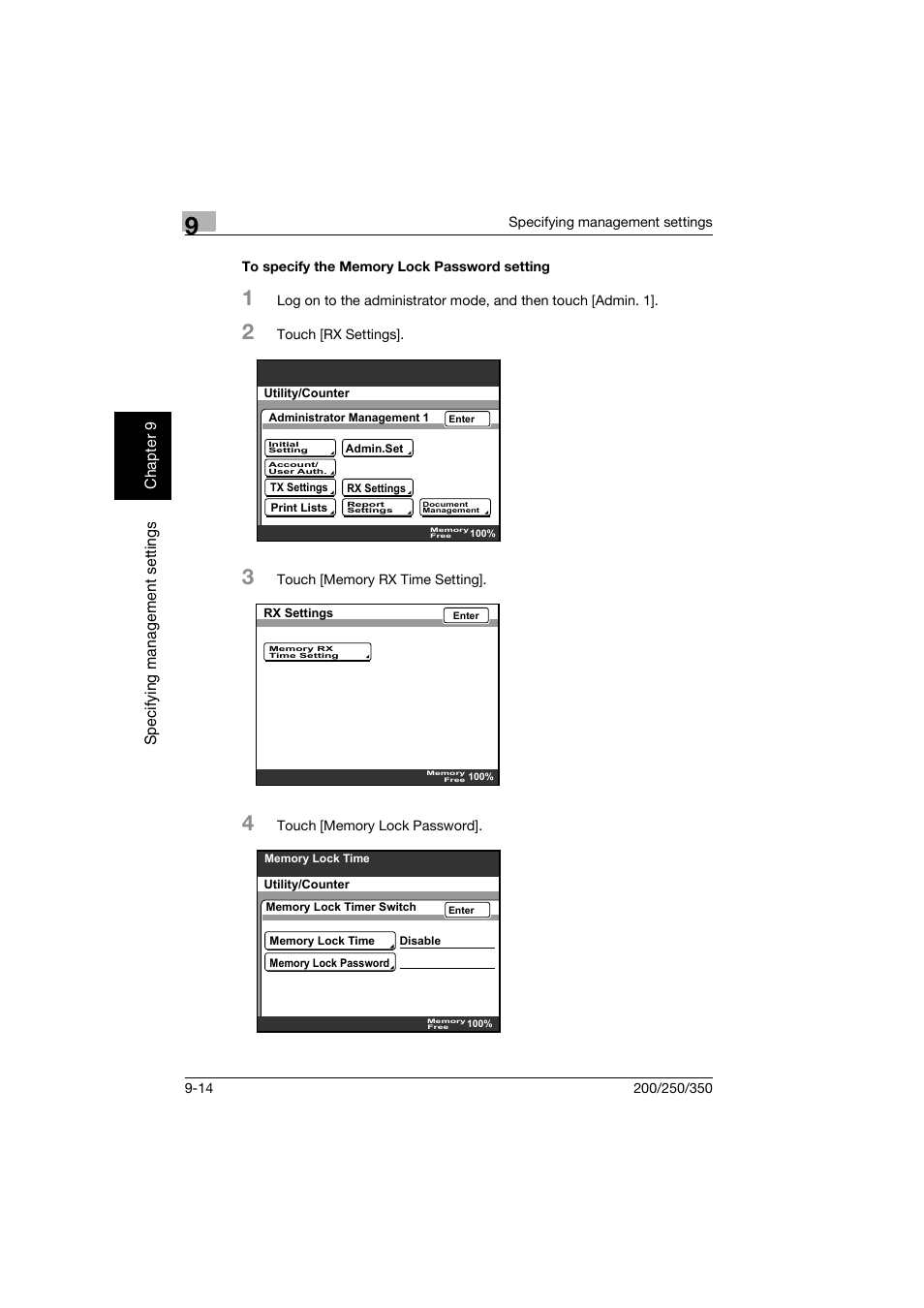 To specify the memory lock password setting, To specify the memory lock password setting -14 | Konica Minolta BP-200 User Manual | Page 383 / 468