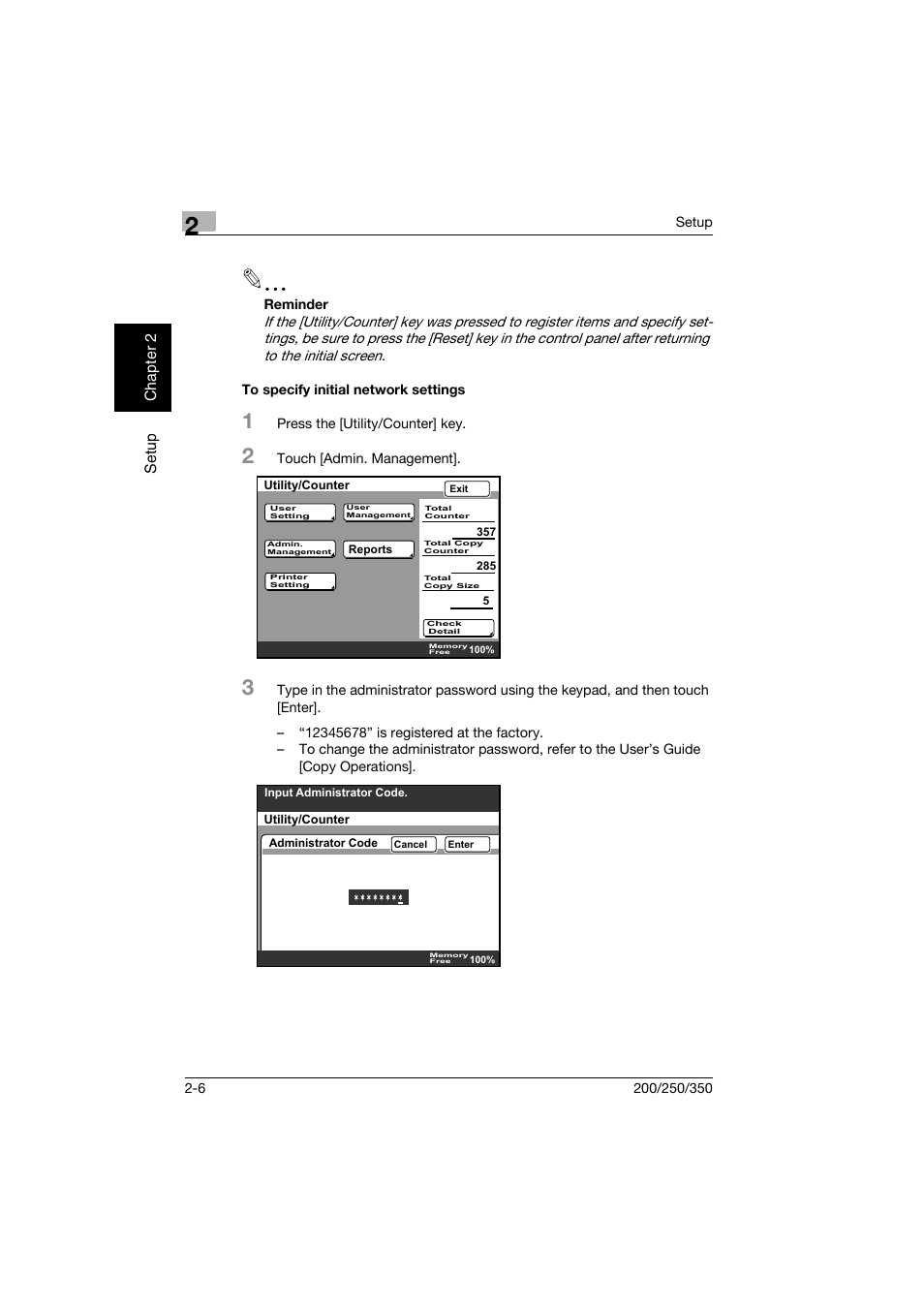 To specify initial network settings, To specify initial network settings -6 | Konica Minolta BP-200 User Manual | Page 39 / 468