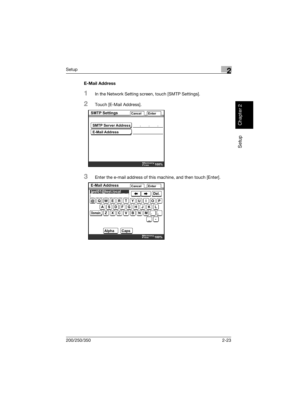 E-mail address, E-mail address -23 | Konica Minolta BP-200 User Manual | Page 56 / 468