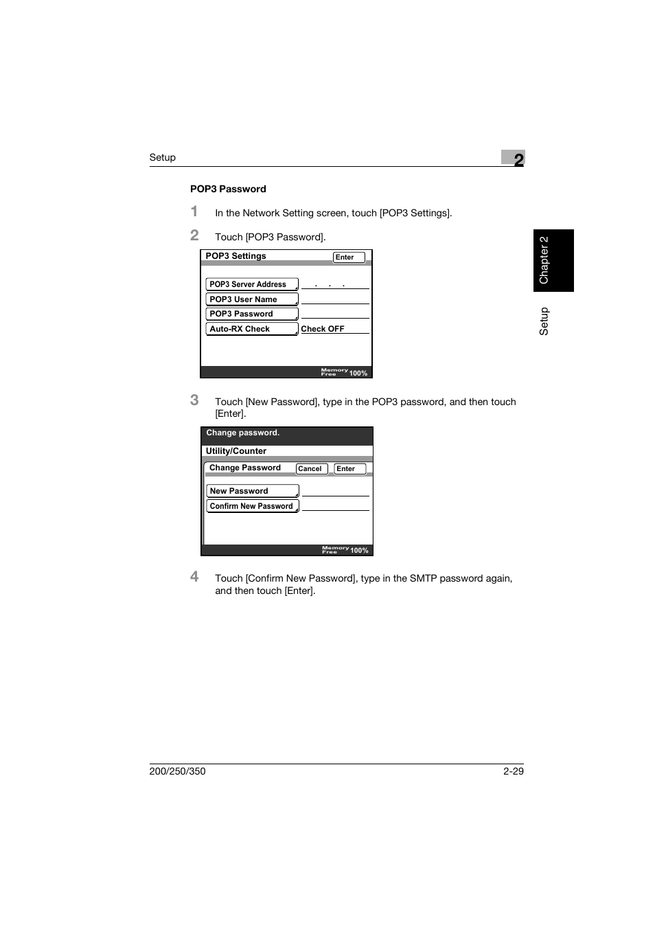 Pop3 password, Pop3 password -29 | Konica Minolta BP-200 User Manual | Page 62 / 468