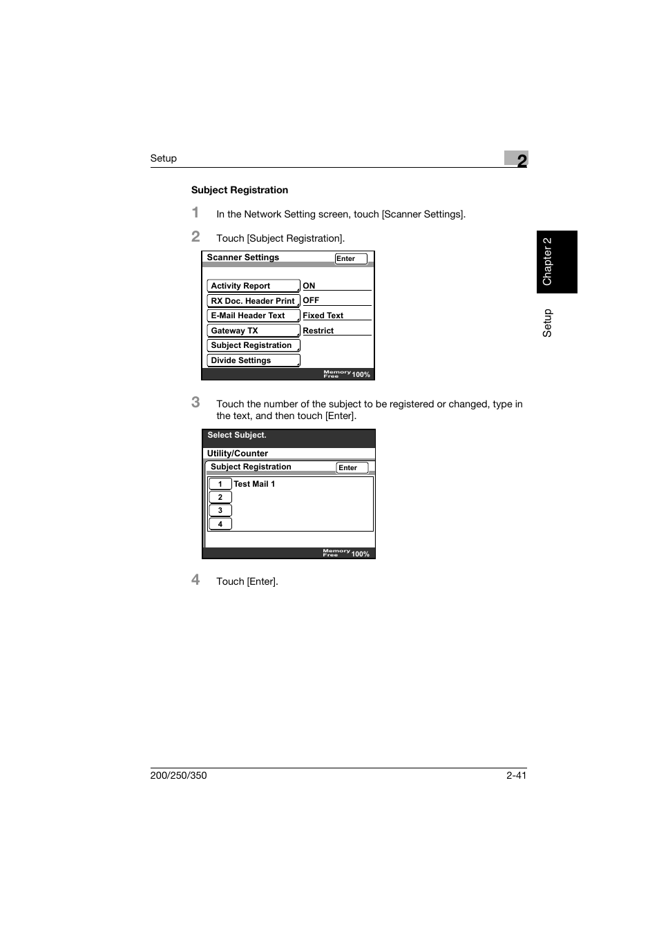 Subject registration, Subject registration -41 | Konica Minolta BP-200 User Manual | Page 74 / 468