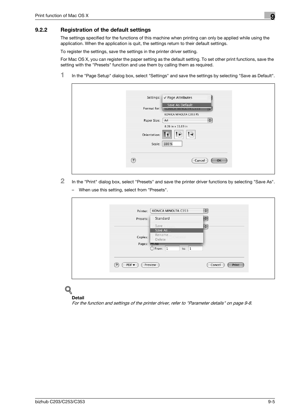 2 registration of the default settings, Registration of the default settings -5 | Konica Minolta BIZHUB C203 User Manual | Page 111 / 278