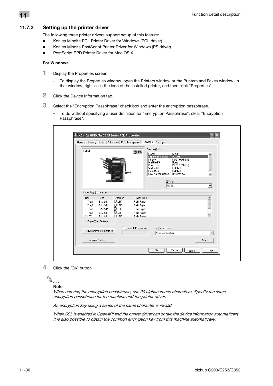 2 setting up the printer driver, For windows, Setting up the printer driver -30 for windows -30 | Konica Minolta BIZHUB C203 User Manual | Page 170 / 278