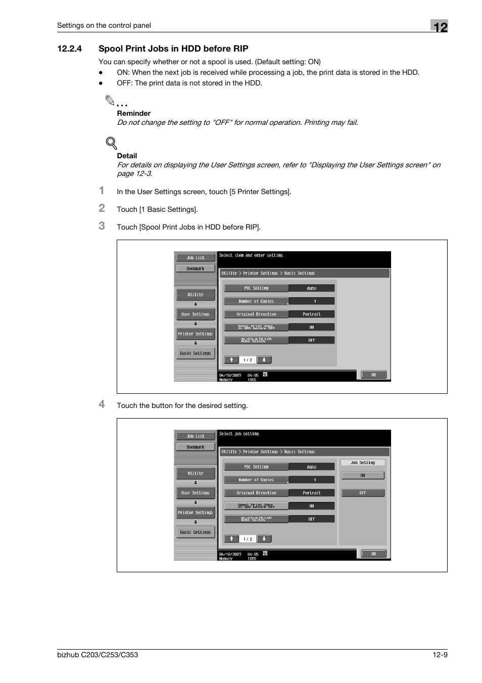 4 spool print jobs in hdd before rip, Spool print jobs in hdd before rip -9 | Konica Minolta BIZHUB C203 User Manual | Page 191 / 278