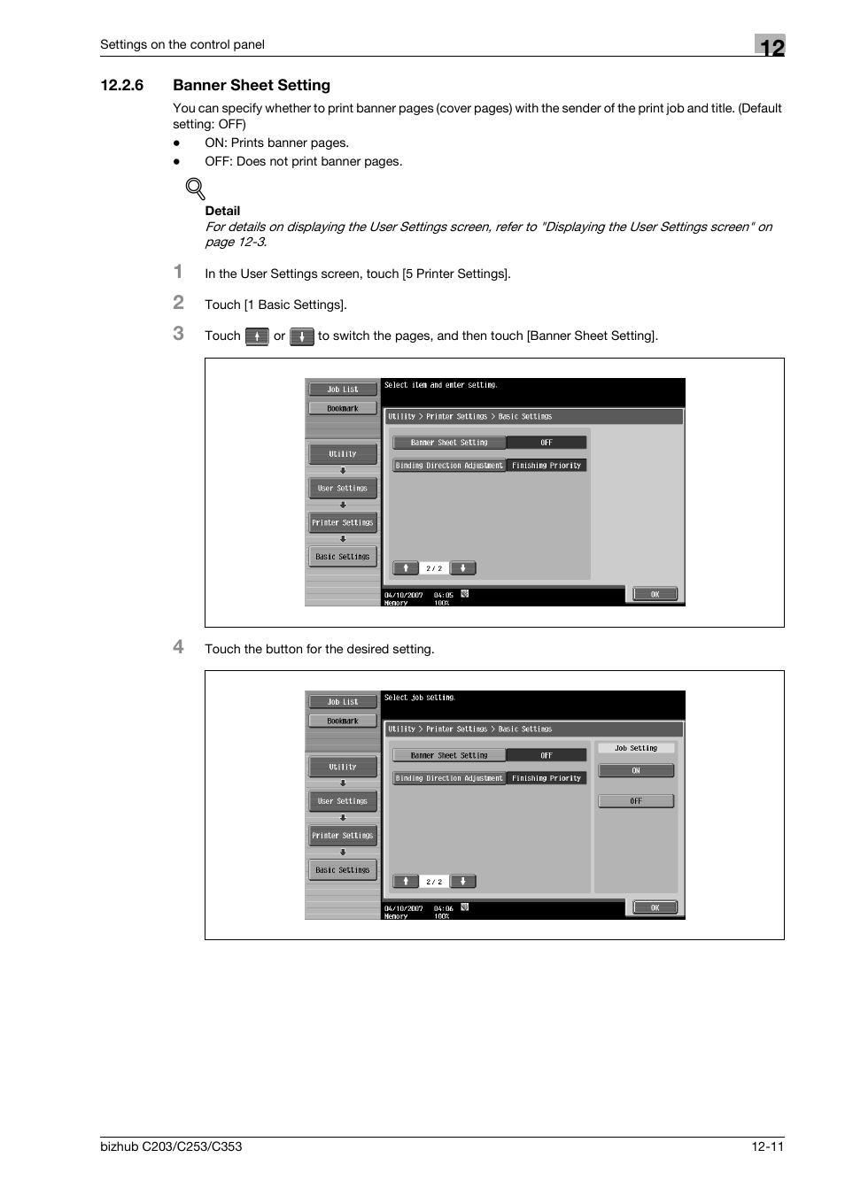 6 banner sheet setting, Banner sheet setting -11 | Konica Minolta BIZHUB C203 User Manual | Page 193 / 278
