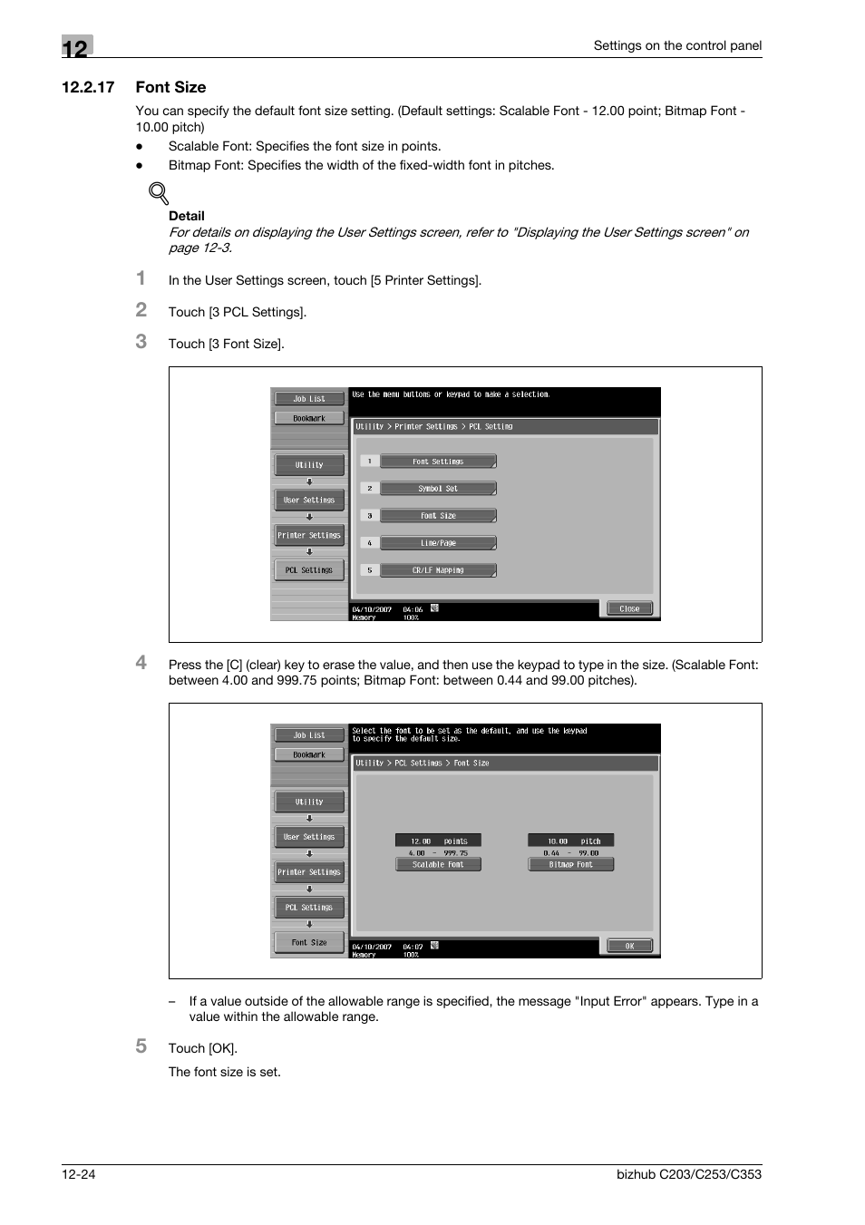 17 font size, Font size -24 | Konica Minolta BIZHUB C203 User Manual | Page 206 / 278