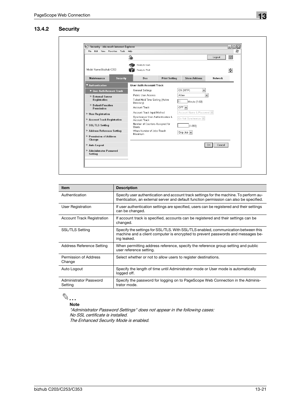 2 security, Security -21 | Konica Minolta BIZHUB C203 User Manual | Page 247 / 278