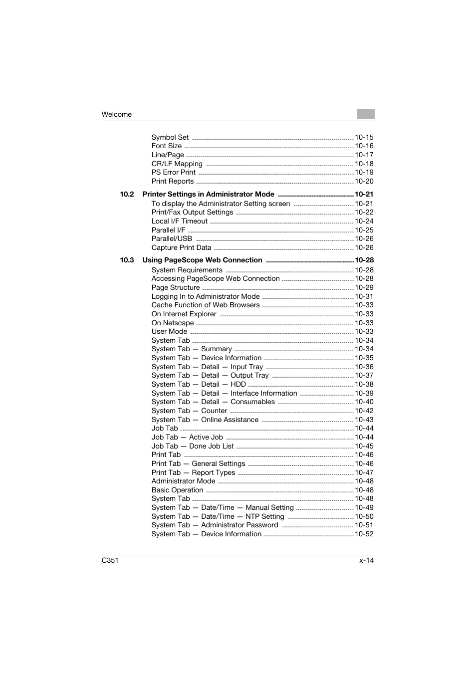 Konica Minolta BIZHUP C351 User Manual | Page 15 / 318
