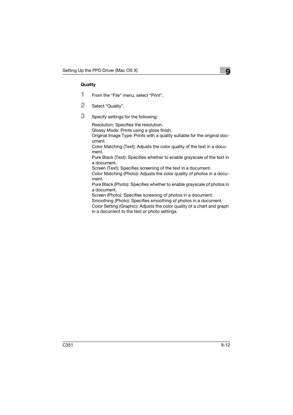 Quality | Konica Minolta BIZHUP C351 User Manual | Page 207 / 318