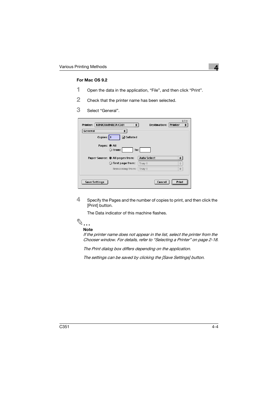 For mac os 9.2 | Konica Minolta BIZHUP C351 User Manual | Page 83 / 318
