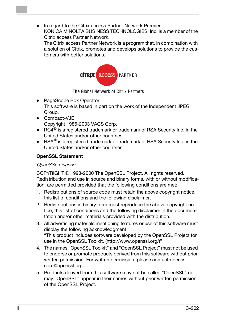 Konica Minolta IC-202 User Manual | Page 3 / 134