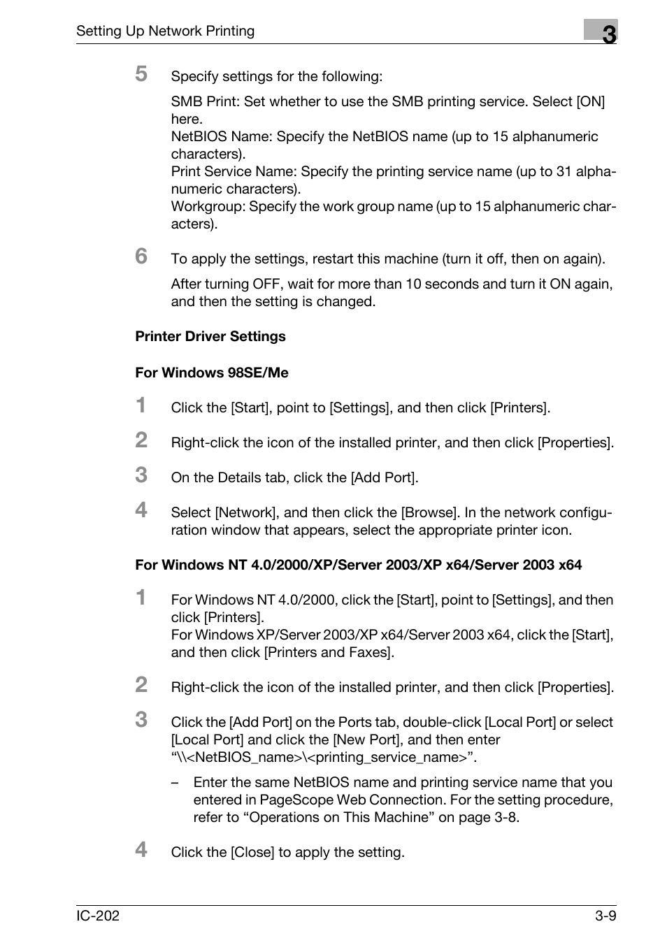 Server 2003/xp x64/server 2003 x64 -9 | Konica Minolta IC-202 User Manual | Page 78 / 134