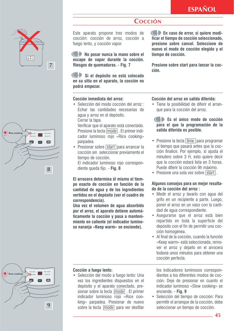 Español | Krups Automatic Rice Cooker 3.21 3.21 User Manual | Page 43 / 60