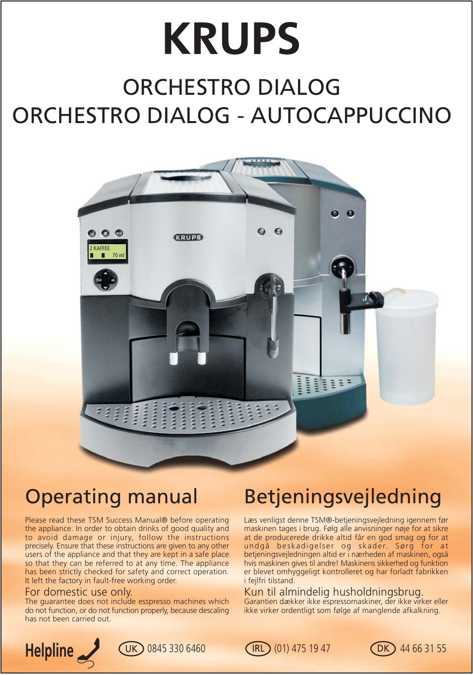 Krups ORCHESTRO DIALOG User Manual | 12 pages