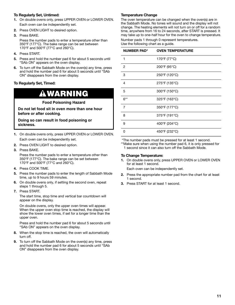 Warning | KITCHENAID KEBC147 User Manual | Page 11 / 24