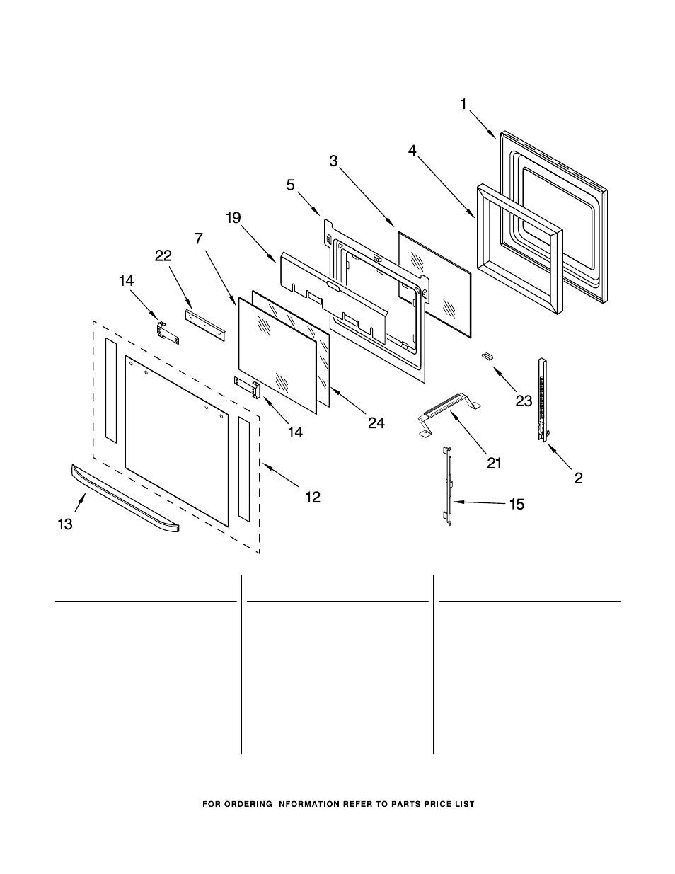 Oven door, Oven door parts | KITCHENAID KEBC247KBL04 User Manual | Page 4 / 7