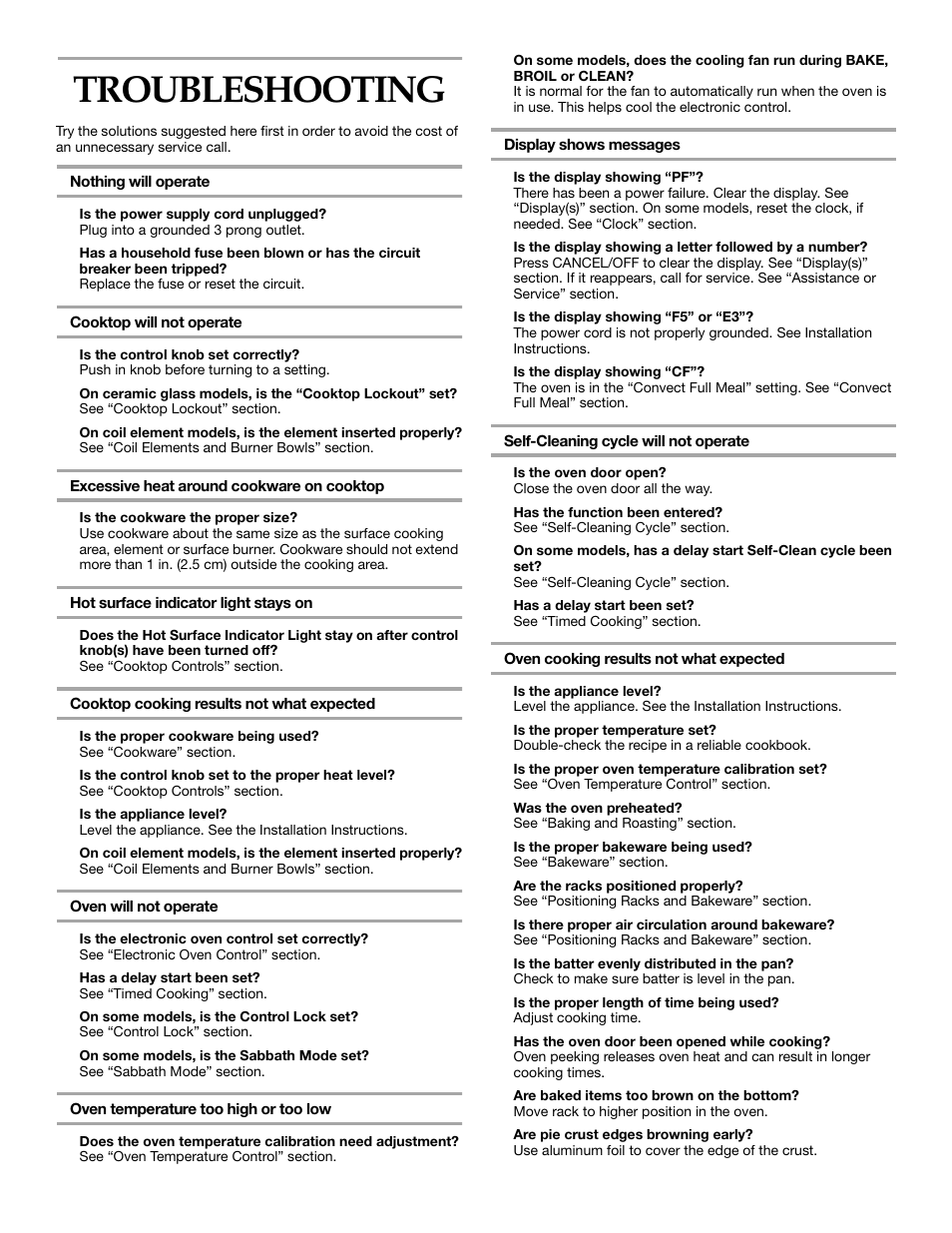 Troubleshooting | KITCHENAID KERC507 User Manual | Page 26 / 28
