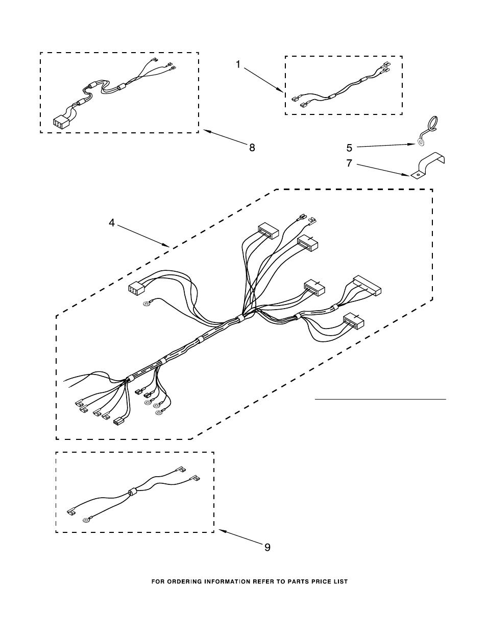 Wiring harness, Wiring harness parts, For model: kebi141ybl1 | KITCHENAID KEBI141YBL1 User Manual | Page 8 / 8