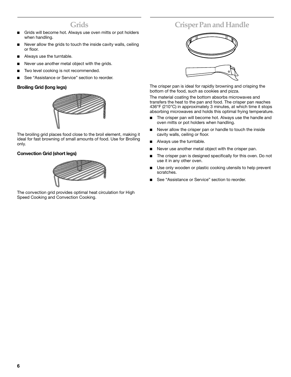 Grids, Crisper pan and handle | KITCHENAID KBHC179 User Manual | Page 6 / 28