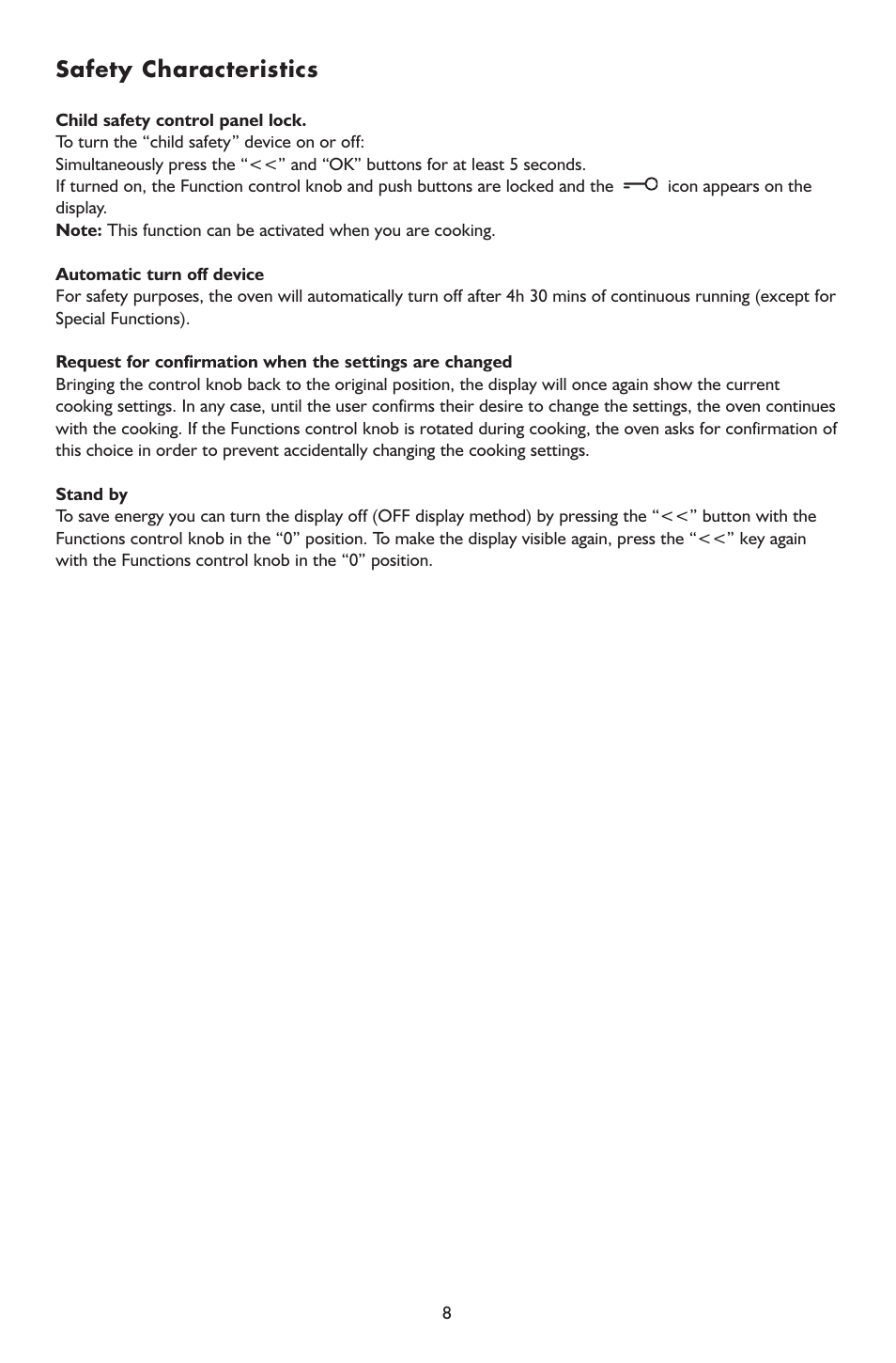 Safety characteristics | KITCHENAID Kitchen Aid Koss 6610 User Manual | Page 8 / 24