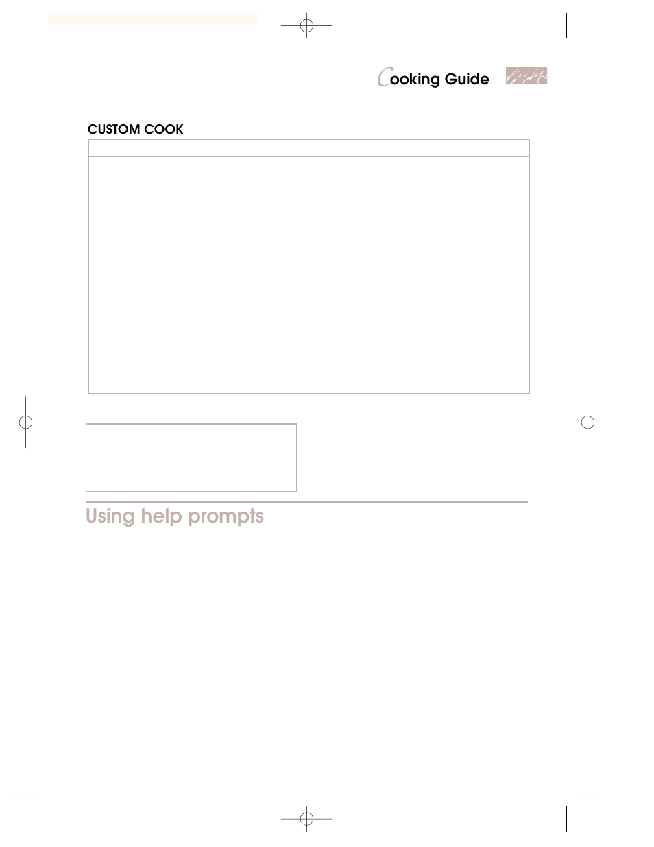 Using help prompts, Ooking guide | KITCHENAID KBMC147H User Manual | Page 31 / 42