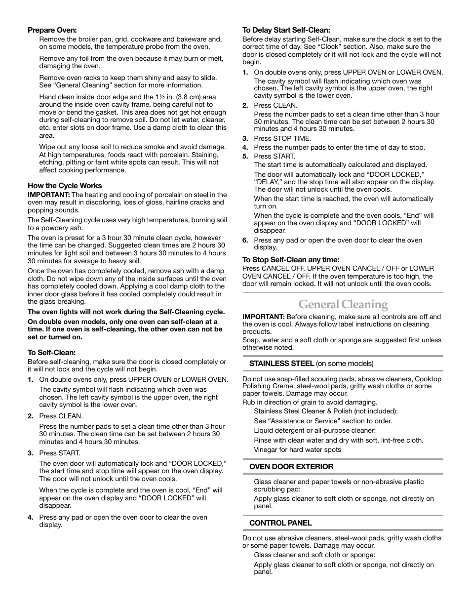 General cleaning | KITCHENAID KEBS247 User Manual | Page 19 / 24