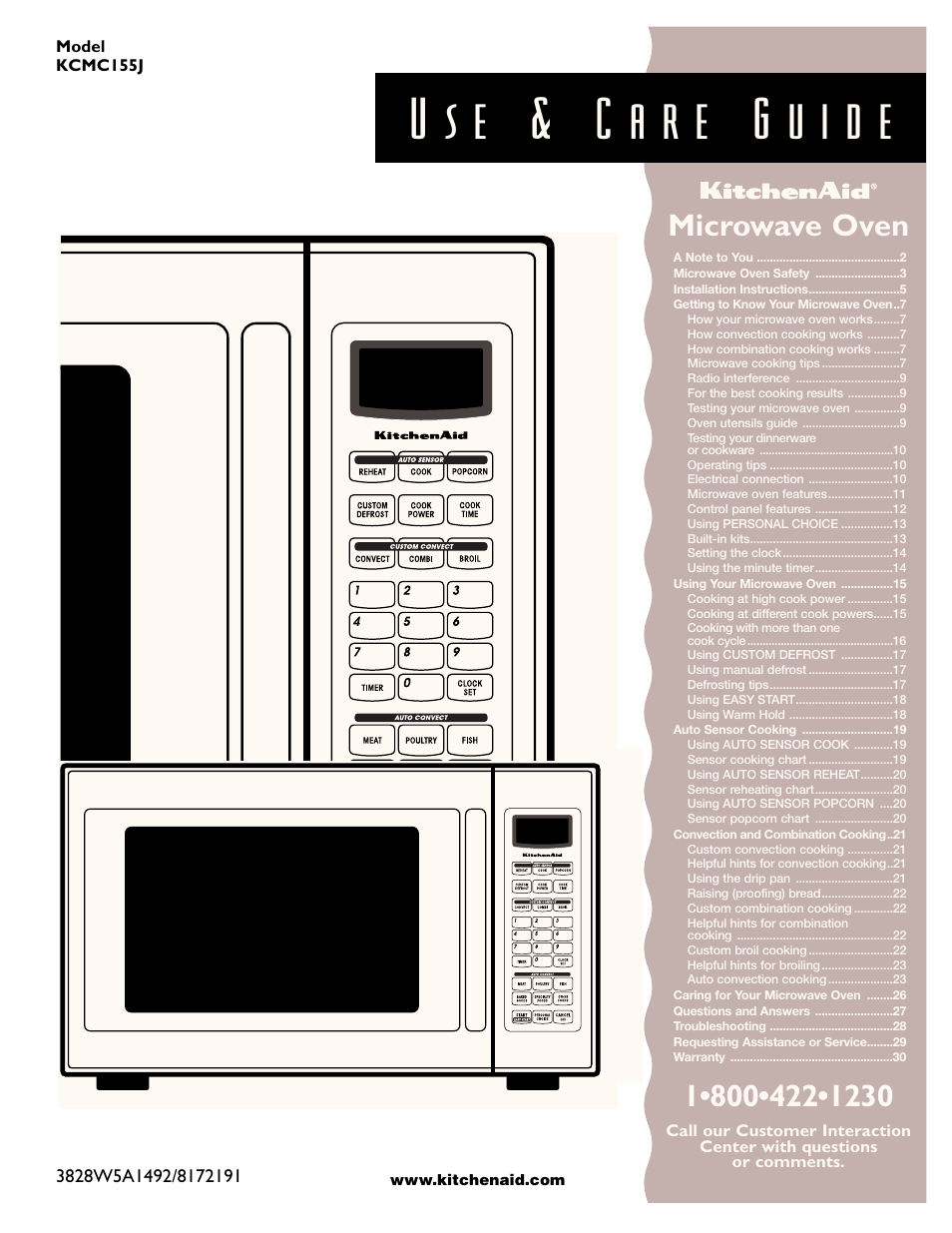 KITCHENAID KCMC155J User Manual | 64 pages