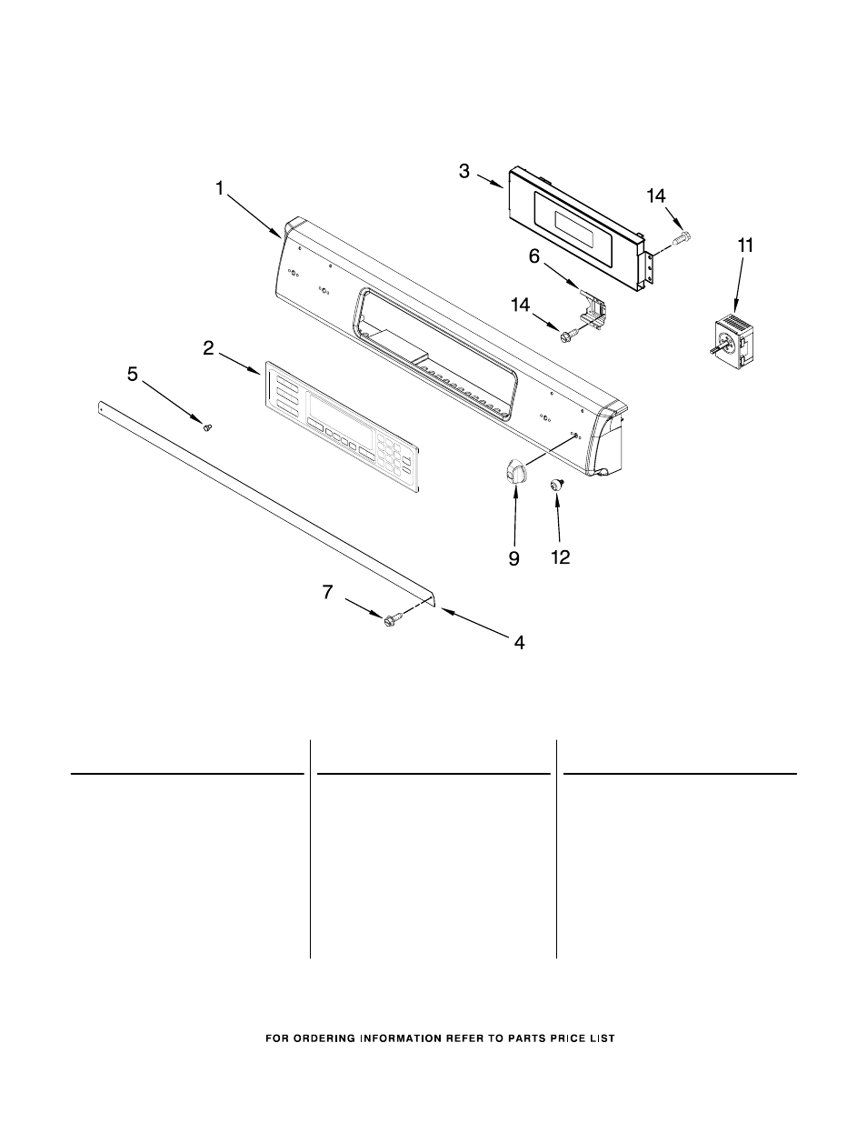 Control panel, Control panel parts | KITCHENAID KESS907SBB00 User Manual | Page 2 / 9