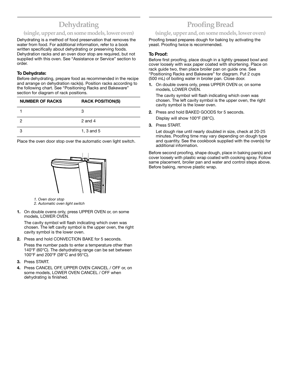 Dehydrating, Proofing bread | KITCHENAID KEBS147 User Manual | Page 16 / 24