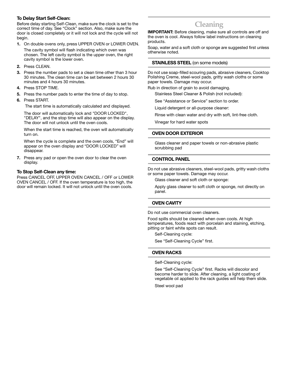 Cleaning | KITCHENAID KEBS147 User Manual | Page 20 / 24