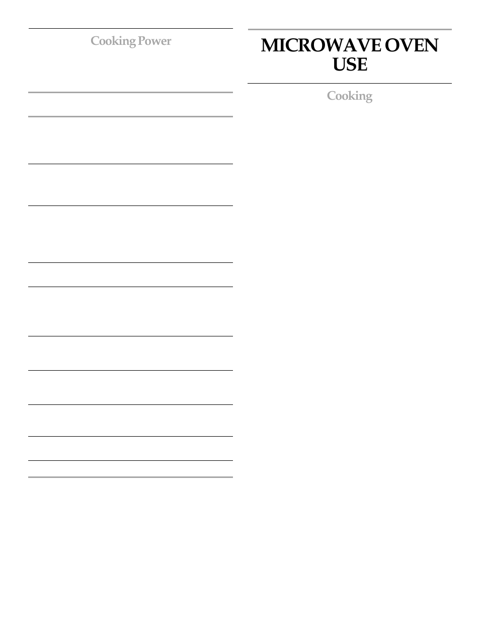 Microwave oven use, Cooking power, Cooking | KITCHENAID KHMS145KSS User Manual | Page 11 / 20