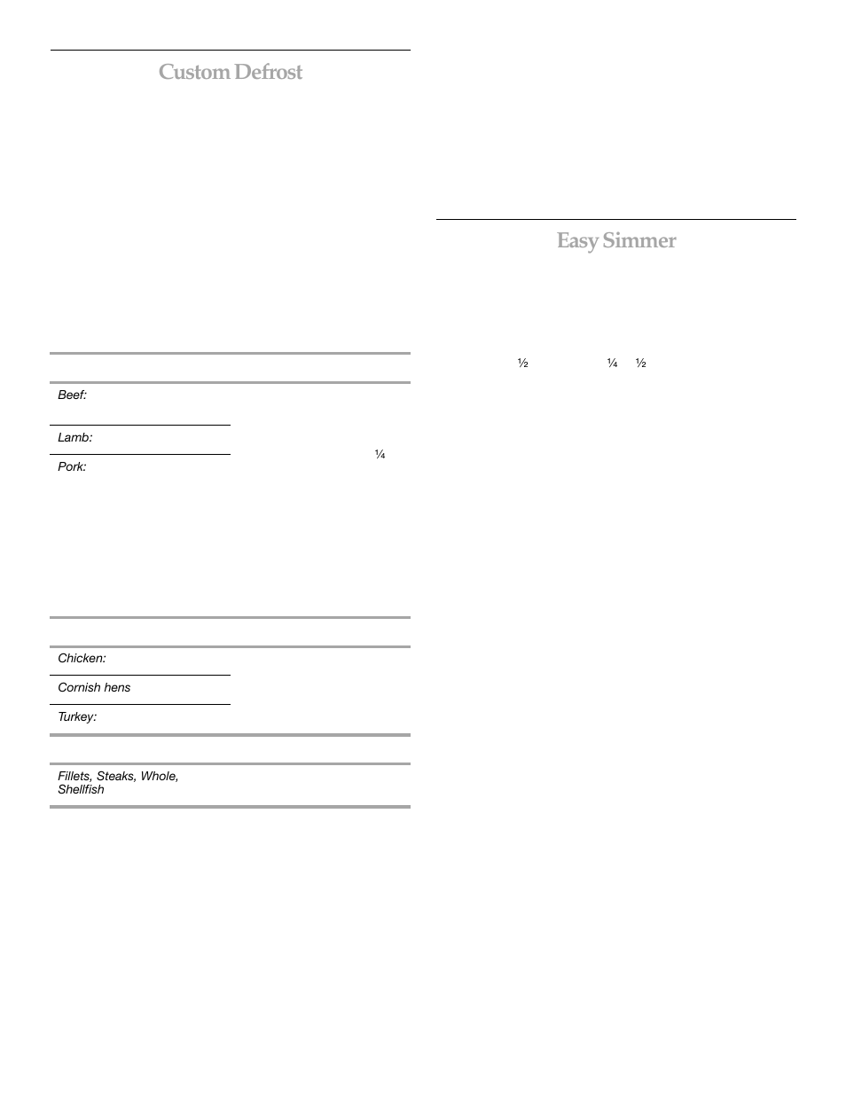 Custom defrost, Easy simmer | KITCHENAID KHMS145KSS User Manual | Page 14 / 20
