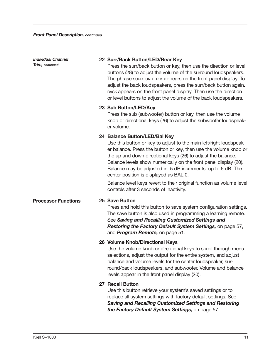 Krell Industries S-1000 User Manual | Page 15 / 72