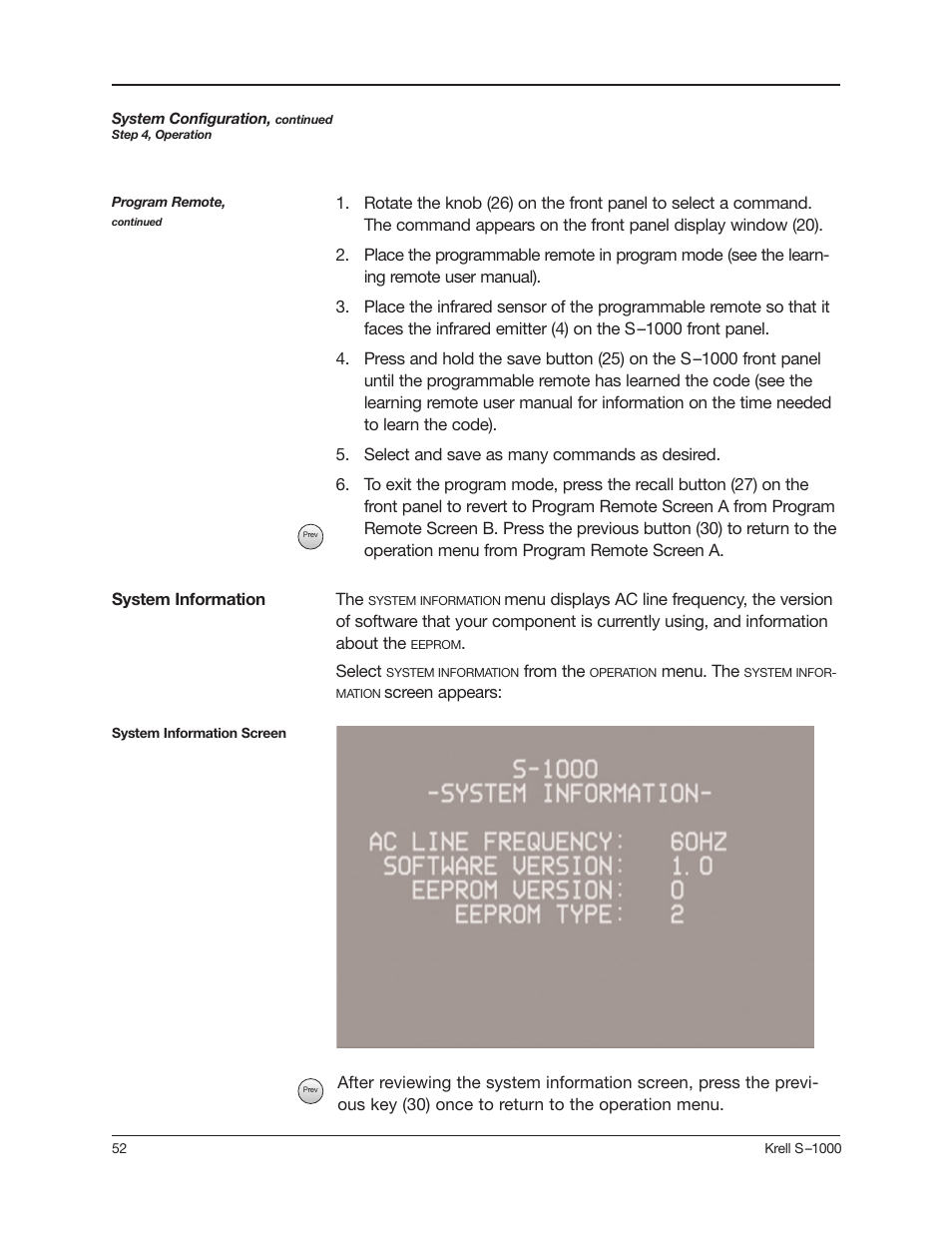 Krell Industries S-1000 User Manual | Page 56 / 72