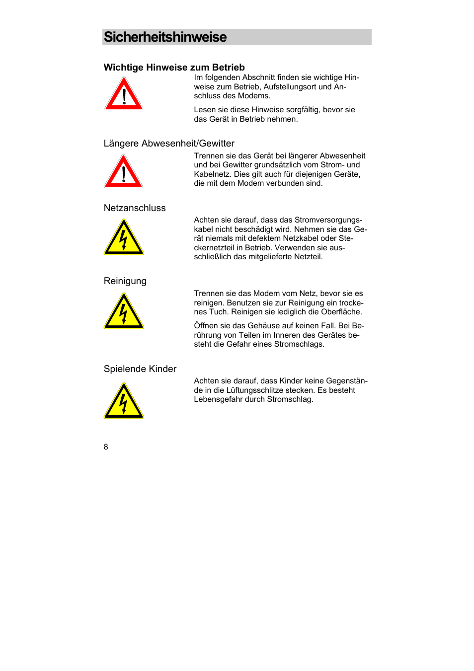 Sicherheitshinweise | Kathrein DCM 42 User Manual | Page 8 / 45